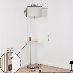 Lampes En Tissu-hofstein Lampadaire Bigand Nickel mat, 1 lumière