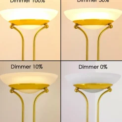 hofstein Lampadaire Biot LED Laiton, 2 lumières