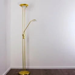 hofstein Lampadaire Biot LED Laiton, 2 lumières