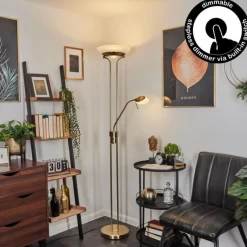 hofstein Lampadaire Biot LED Laiton, 2 lumières* Éclairage Led