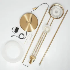 hofstein Lampadaire Biot LED Laiton, 2 lumières* Éclairage Led