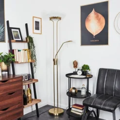 hofstein Lampadaire Biot LED Laiton, 2 lumières* Éclairage Led