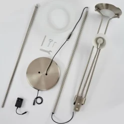 hofstein Lampadaire Biot LED Nickel mat, 2 lumières