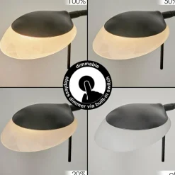 hofstein Lampadaire Biot LED Noir, 2 lumières