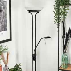 hofstein Lampadaire Biot LED Noir, 2 lumières