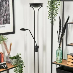 hofstein Lampadaire Biot LED Noir, 2 lumières