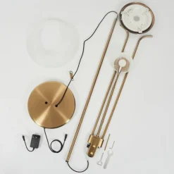 hofstein Lampadaire Biot LED Vieux laiton, 2 lumières