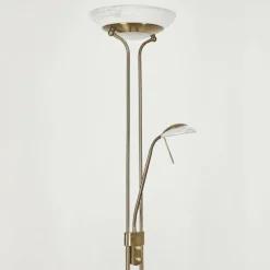 hofstein Lampadaire Biot LED Vieux laiton, 2 lumières