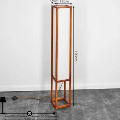 Lampes En Tissu-hofstein Lampadaire Blandin Bois foncé, 2 lumières