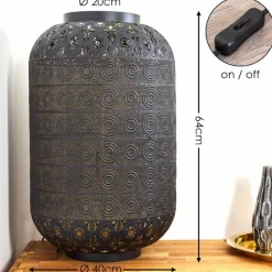 Lampe Turque-hofstein Lampadaire Blanes Noir doré, 1 lumière