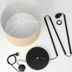 Lampes En Tissu-hofstein Lampadaire Bongal Noir, 1 lumière