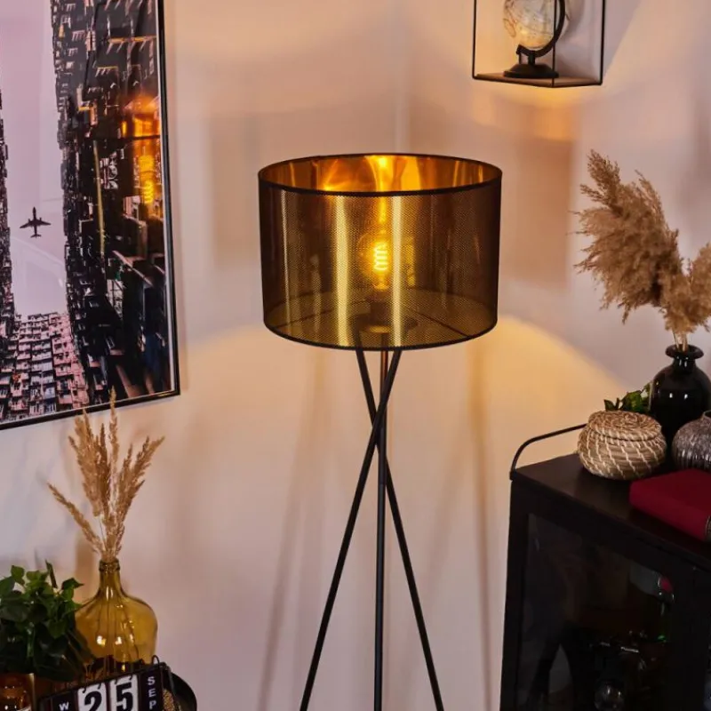 Lampes En Tissu-hofstein Lampadaire Boromata Noir, 1 lumière