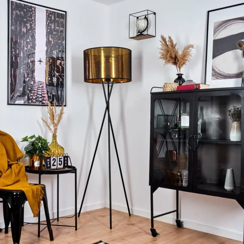 Lampes En Tissu-hofstein Lampadaire Boromata Noir, 1 lumière