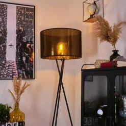 Lampes En Tissu-hofstein Lampadaire Boromata Noir, 1 lumière