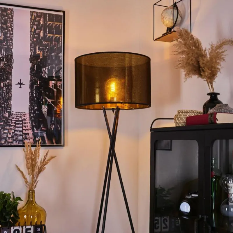 Lampes En Tissu-hofstein Lampadaire Boromata Noir, 1 lumière