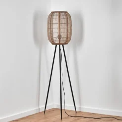 Lampes Vintages & Rétros-hofstein Lampadaire Boudou Noir, 1 lumière