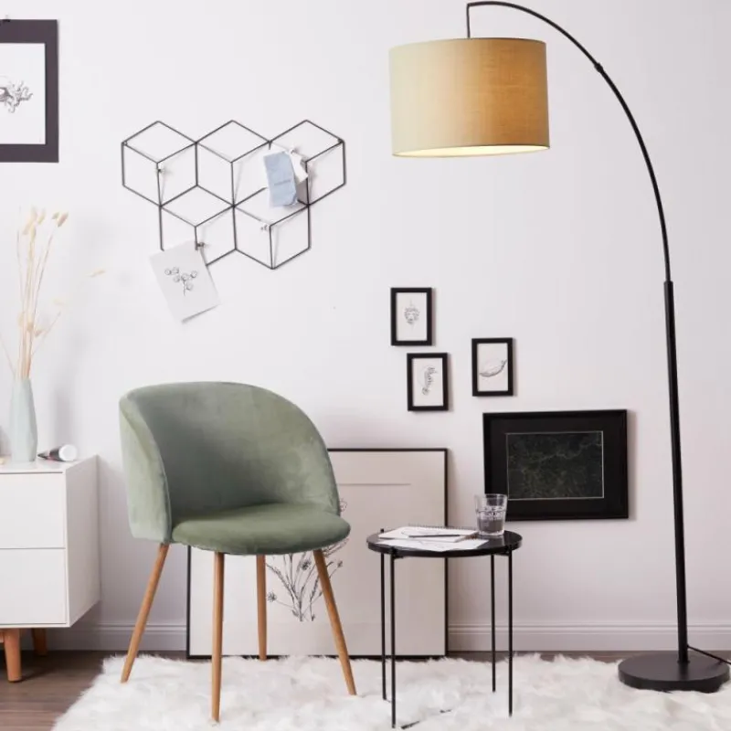 Lampes En Tissu-Luminaires Brilliant Lampadaire Brilliant Aike Noir, 1 lumière