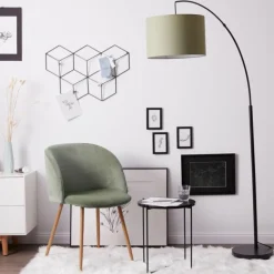 Lampes En Tissu-Luminaires Brilliant Lampadaire Brilliant Aike Noir, 1 lumière