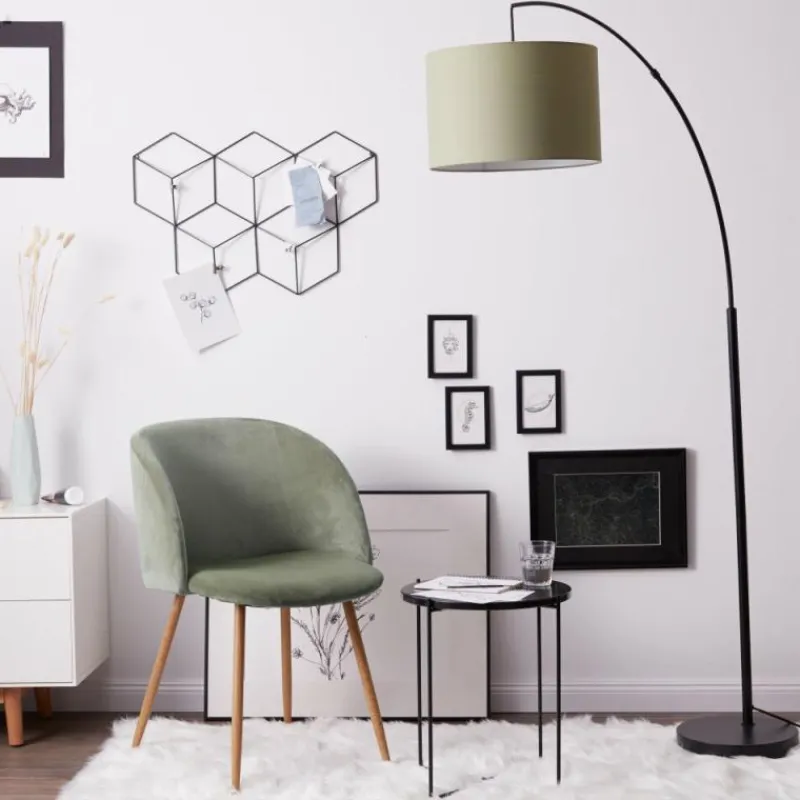 Lampes En Tissu-Luminaires Brilliant Lampadaire Brilliant Aike Noir, 1 lumière