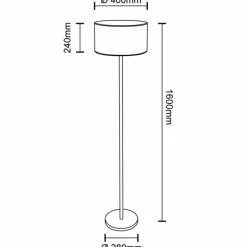 Lampes En Tissu-Luminaires Brilliant Lampadaire Brilliant Aniela Noir, 1 lumière