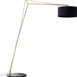 Lampes En Tissu-Luminaires Brilliant Lampadaire Brilliant Annice Or, Noir, 1 lumière