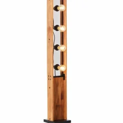 Luminaires Rustiques-Luminaires Brilliant Lampadaire Brilliant Calandra Bois clair, Noir, 4 lumières