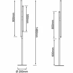 Lampes Industrielles-Luminaires Brilliant Lampadaire Brilliant Cembalo LED Brun, Noir, Argenté, 3 lumières