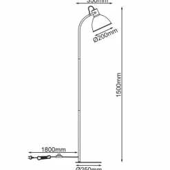 Luminaires Scandinaves-Luminaires Brilliant Lampadaire Brilliant Erena Rouge, 1 lumière