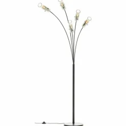 Suspension Verre Fumé-Luminaires Brilliant Lampadaire Brilliant Glasini Noir, 5 lumières