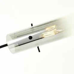 Suspension Verre Fumé-Luminaires Brilliant Lampadaire Brilliant Glasini Noir, 5 lumières