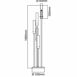 Lampes Dorées-Luminaires Brilliant Lampadaire Brilliant Inez LED Argenté, 5 lumières
