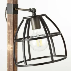 Luminaires Rustiques-Luminaires Brilliant Lampadaire Brilliant Matrix Bois foncé, Noir, 1 lumière