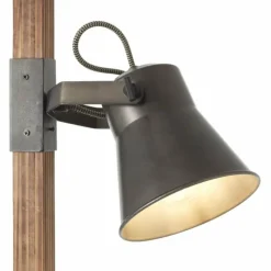 Luminaires Rustiques-Luminaires Brilliant Lampadaire Brilliant Plow Bois foncé, Noir, 2 lumières