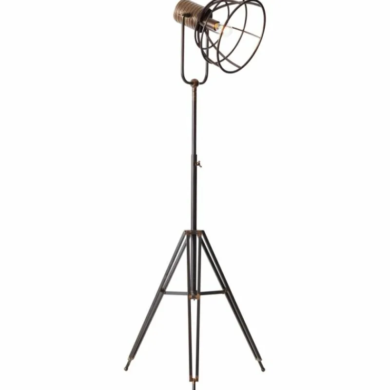 Lampes Industrielles-Luminaires Brilliant Lampadaire Brilliant Reece Cuivre, Noir, 1 lumière