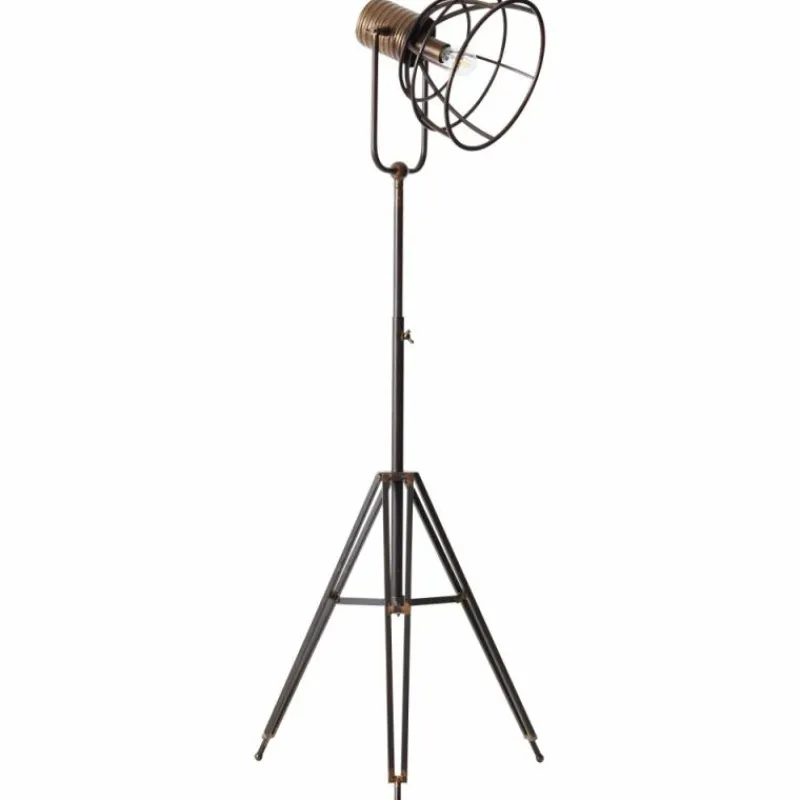 Lampes Industrielles-Luminaires Brilliant Lampadaire Brilliant Reece Cuivre, Noir, 1 lumière