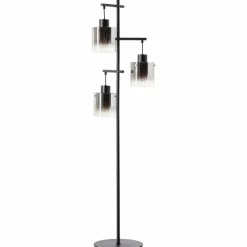 Suspension Verre Fumé-Luminaires Brilliant Lampadaire Brilliant Simonis Noir, 3 lumières
