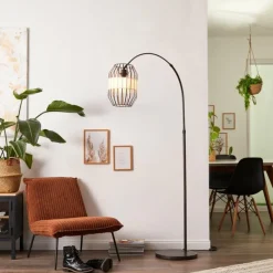 Lampes En Tissu-Luminaires Brilliant Lampadaire Brilliant Slope Noir, 1 lumière