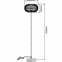 Luminaires Scandinaves-Luminaires Brilliant Lampadaire Brilliant Woodball Noir, 1 lumière