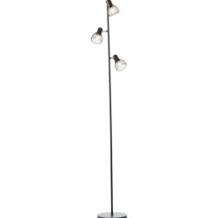 Luminaires Brilliant Lampadaire Brilliant-Leuchten Blacky Noir, 3 lumières* Lampadaires Et Lampes Sur Pied