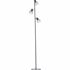 Luminaires Brilliant Lampadaire Brilliant-Leuchten Blacky Noir, 3 lumières* Lampadaires Et Lampes Sur Pied