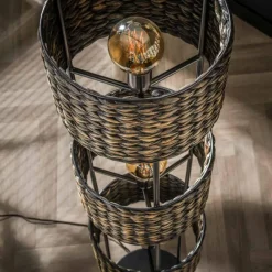 Style Boho-Chic-hofstein Lampadaire Burgase Anthracite, 3 lumières