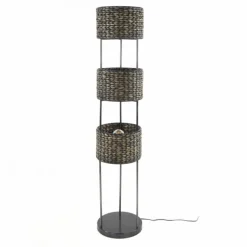Style Boho-Chic-hofstein Lampadaire Burgase Anthracite, 3 lumières