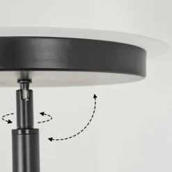 hofstein Lampadaire Busswil LED Noir, 2 lumières