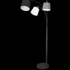 Lampes En Tissu-By Rydéns Lampadaire By Rydens Foggy Noir, 3 lumières