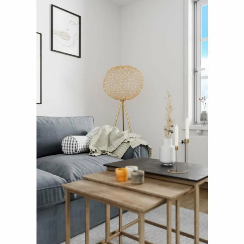 Lampes Dorées-By Rydéns Lampadaire By Rydens Hayden LED Or, 1 lumière