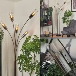 hofstein Lampadaire Caimitte Noir, 5 lumières