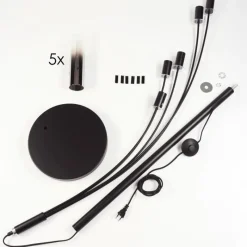 hofstein Lampadaire Caimitte Noir, 5 lumières