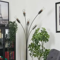 hofstein Lampadaire Caimitte Noir, 5 lumières