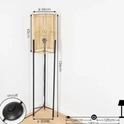 Luminaires Scandinaves-hofstein Lampadaire Calchines Noir, 1 lumière