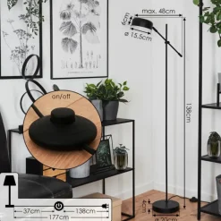 hofstein Lampadaire Camori Noir, 1 lumière